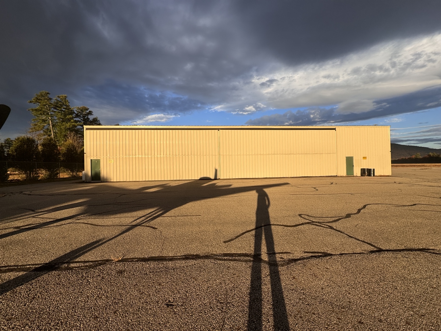 Actual exterior of the T-hangar building at Bethel Airport